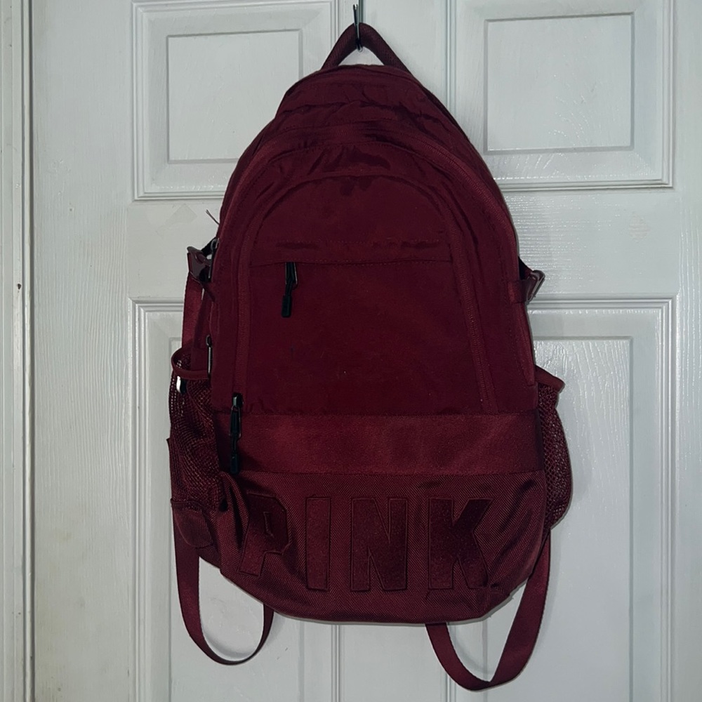Maroon, PINK school backpack